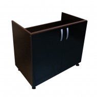 Masca pentru chiuveta cu 2 usi Zebra, Wenge/Negru lucios, fara blat, 80 x 82 x 50 cm Masca pentru chiuveta cu 2 usi Zebra, Wenge/Negru lucios, fara blat, 80 x 82 x 50 cm